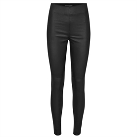 Mos Mosh Lucia Stretch Leather Leggings, Sort